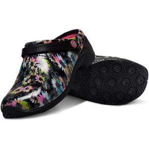 imageAnywear Zone Clogs  EVACushioned Non Slip Work Shoes  Breathable Nursing Shoes  Swivel Back Strap Clogs for Men ampamp WomenFloral Fireworks