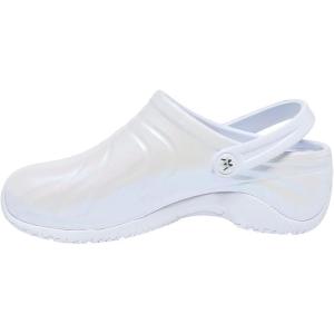 imageAnywear Zone Clogs  EVACushioned Non Slip Work Shoes  Breathable Nursing Shoes  Swivel Back Strap Clogs for Men ampamp WomenGlacier Pearl