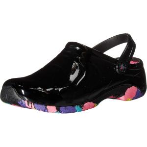 imageAnywear Zone Clogs  EVACushioned Non Slip Work Shoes  Breathable Nursing Shoes  Swivel Back Strap Clogs for Men ampamp WomenSole Focus Black Patent