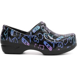 imageAnywear SR Angel Nursing Clogs  NonSlip Work Shoes for Women amp Men  SlipResistant Cushioned Nursing ShoesMedical IconsBlack Patent